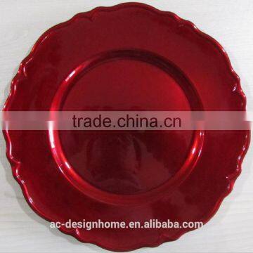 RED FOIL PP PLASTIC CHARGER PLATE