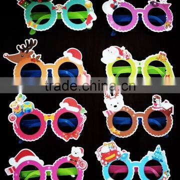 Christmas creative promotional gift paper plastic children fake lensless safety kids glasses