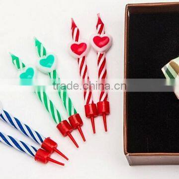 Love Heart Colour Screw Thread Birthday Candle Wholesale photo-2