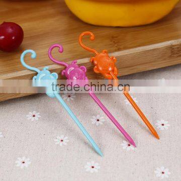 Factory Best Price ABS Colorful Disposable Top Quality Animal Mokey Shape Plastic Fruit Fork photo-6
