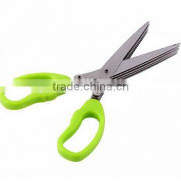 7.5"Professional Stainless Steel 5 Blades Kitchen Herb Scissors With Comb photo-4