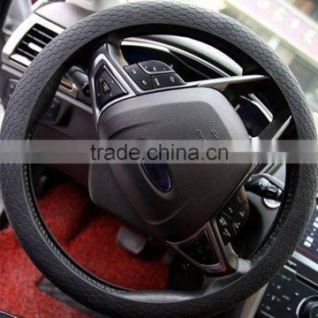 Hot Selling Honeycomb Most Beautiful Pattern Popular Newest Design Non-slip Silicone Car Leather Steering Wheel Cover photo-2