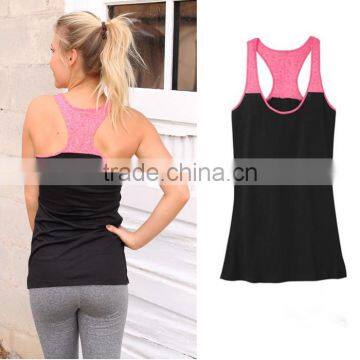 Wholesale Sports Apparel Custom Made Oem Two Tone Workout Racerback Simple Tank Breathable Wholesale Fitness Clothing