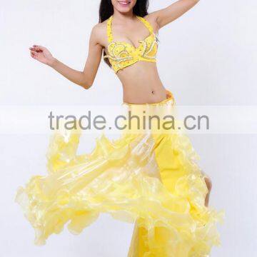 Yellow belly dance bra and belt AS6048-AQ6048