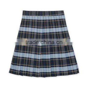 Girls' Plus Uniform Plaid Pleated Skirt
