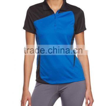 black blue women's polo casual design 40 cotton 60polyester polo