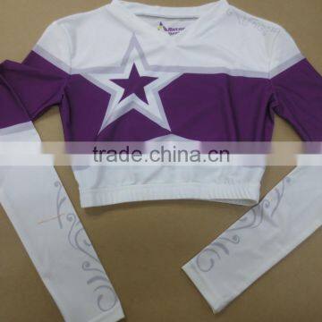 High Quality Cheerleading Uniforms Sublimation Cheerleading Long Sleeve Shirt