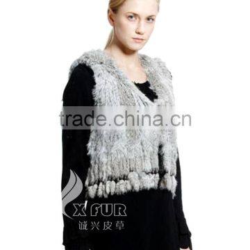 CX-G-B-88 Ladies Real Rabbit Fur Fashion Fur Tassel Women Fur Waistcoat photo-2