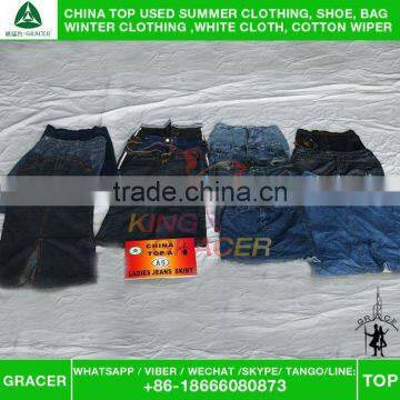 Made In China Stock Bales Of Ladies Jeans Skirt Wholesale Used Clothing photo-2