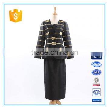 Fashion Polyester 2 Pcs Embroidery Skirt Suits With Lining