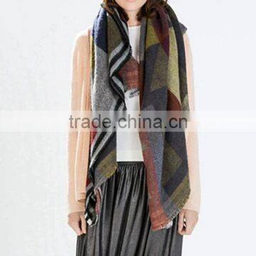 British Wind Spring Model Women Scarf Joint Colors Imitated Cashmere Material 135*145cm Female Cappa photo-5