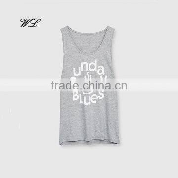 High quality man gray printing tank top summer vest fitness vest