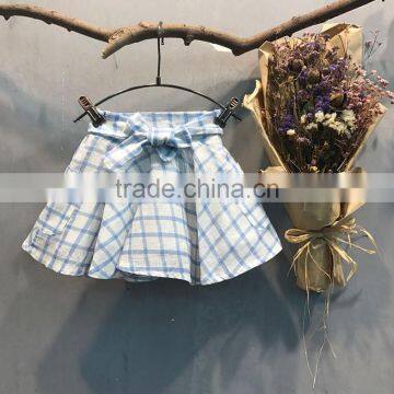 School Uniform Grids Bow Skirt Baby Girl Mini Dress Wholesale Boutique Clothes