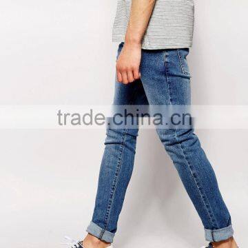 Mens Slim Fit Jeans Acid Wash Denim Jeans Custom Your Own photo-2