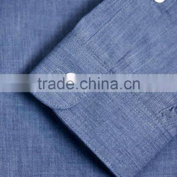 100% Cotton Blue Marl Long Sleeve Smart Shirt photo-3