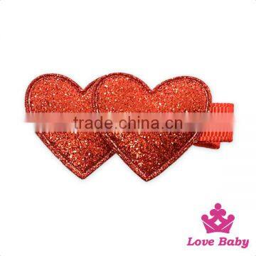 SPA052-5 Lovebaby Yiwu Wholesale Red Sequin Love Heart Baby Girls Hair Accessory With Chips