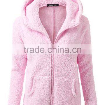 hot sale high quality super comfort custom zipper up women's hoodie coat