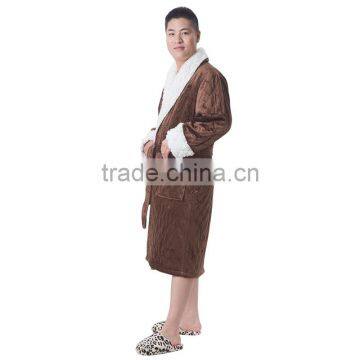 Spa Robe Striped Coral Fleece Bathrobe