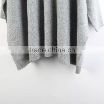 Popular Women Knit V Neck Bat Sleeve 100% Cashmere Pullover Sweater photo-3