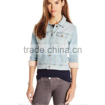 High Quality Hot Sale OEM Service Women's Plus-Size Gray Denim Jacket/Blazer photo-3