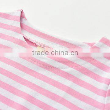 Wholesale Navy Style Soft Girl Stripe T-shirt Kids Export Clothing photo-3