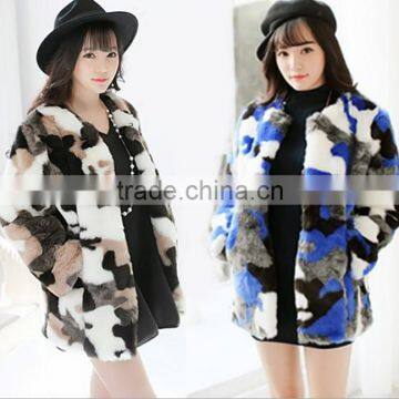 Wholesale camouflage FAUX fur coat