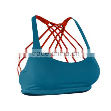 Special Blue Sweat Absorbing Multi Stripe Sports Bra