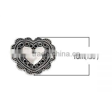 Heart Antique Silver Zinc Based Alloy Metal Sewing Buttons photo-2
