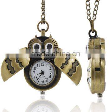 Pocket Watches Owl Halloween Antique Bronze Battery Included 83cm long