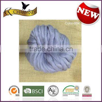 Light blue super thick chunky yarn for quick knitting blanket and hat