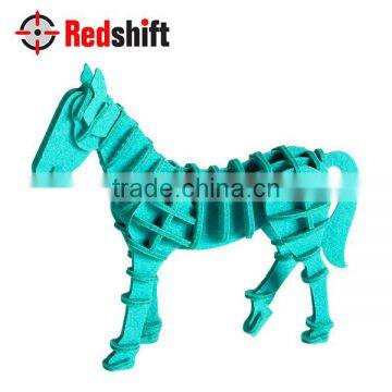 Teaching Material En71 Craft Toy Kit Horse 3D Felt Puzzle photo-1