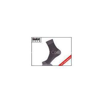 Dark Grey Stripe Men Dress Socks Quarter Mercerized Cotton Breathable Male Socks photo-1