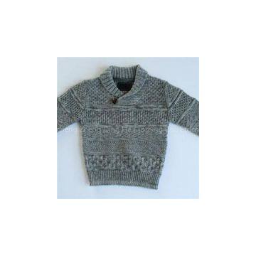 Boys Shawl Collar Knitted Sweater With A Button