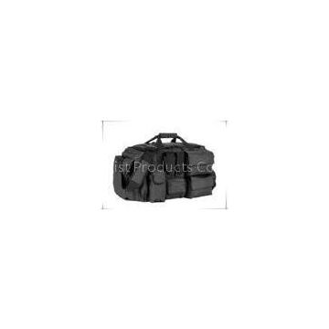 Zipper Black Gym Duffle Bag Multi function / 7 Pockets Travel Duffle Bag For Men