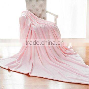 Jiande Hot Sale Promotional Solid Pink Coral Fleece Blanket