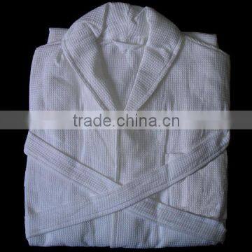 100% cotton hotel white waffle cotton bathrobe