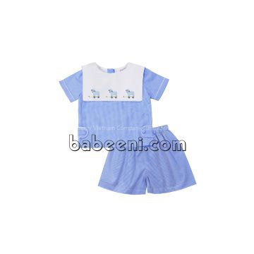 Little lamb embroidered short set for boy - BC 680