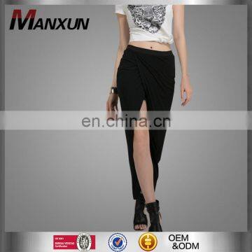 Summer Apparel Sexy Elastic Knitted High Waisted Slit Women Skirts