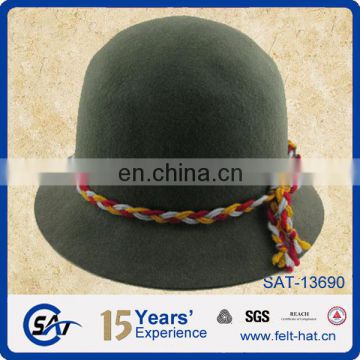 100% wool mens bucket hat with string