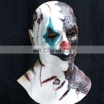 Newly Horror & Funny Clown Costumes Props Eco-friendly Full Head Mask with Neck Latex Creepy Halloween Clown Mask