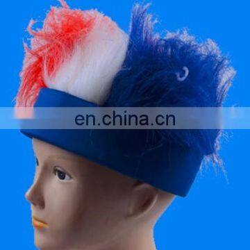 Fancy fashion blue white crazy hair hat