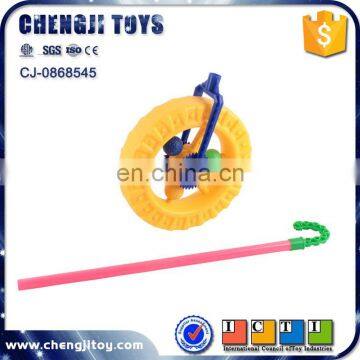 Cheaper hand push wheel toys plastic push toys