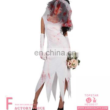 Ladies Halloween Costume Vampire Ghost Dead Bride Zombie bride dead corpse ghost gothic Princess Dress Cosplay