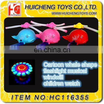 Cute Eco-friendly ABS Plastic Colorful Electric Cartoon Mindwill Toys Plastic Flashlight Musical Watch 2 in 1 EN71 ASTM photo-2