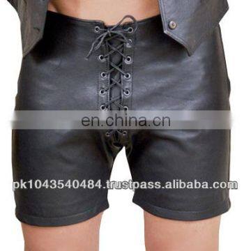 Men's leather short front laces