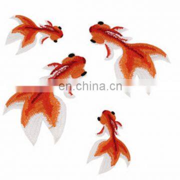 2017 New Style Exquisite Single Goldfish Embroidery Cloth Stickers Beige Fashion Personalized Patch in Stock photo-3