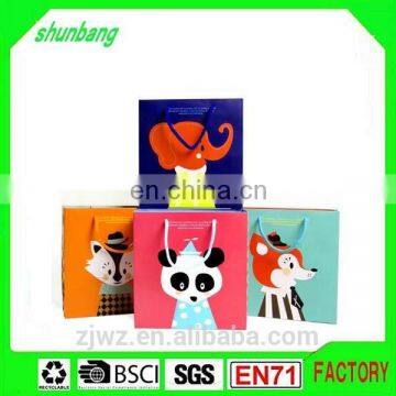 2015 classic gift bag cute cartoon animal pattern paper bag for kids