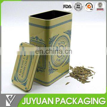 square metal tea tin canister/tea tin container in can