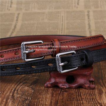 High Quality Wholesale Genuine?Cow?Leather Pin Buckle Fashion Casual Vintage Dress Decorative Leather Belt