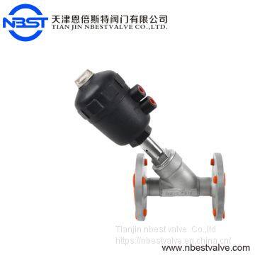 Ss304 Flange End Pneumatic Angle Seat Valve for Steam photo-2